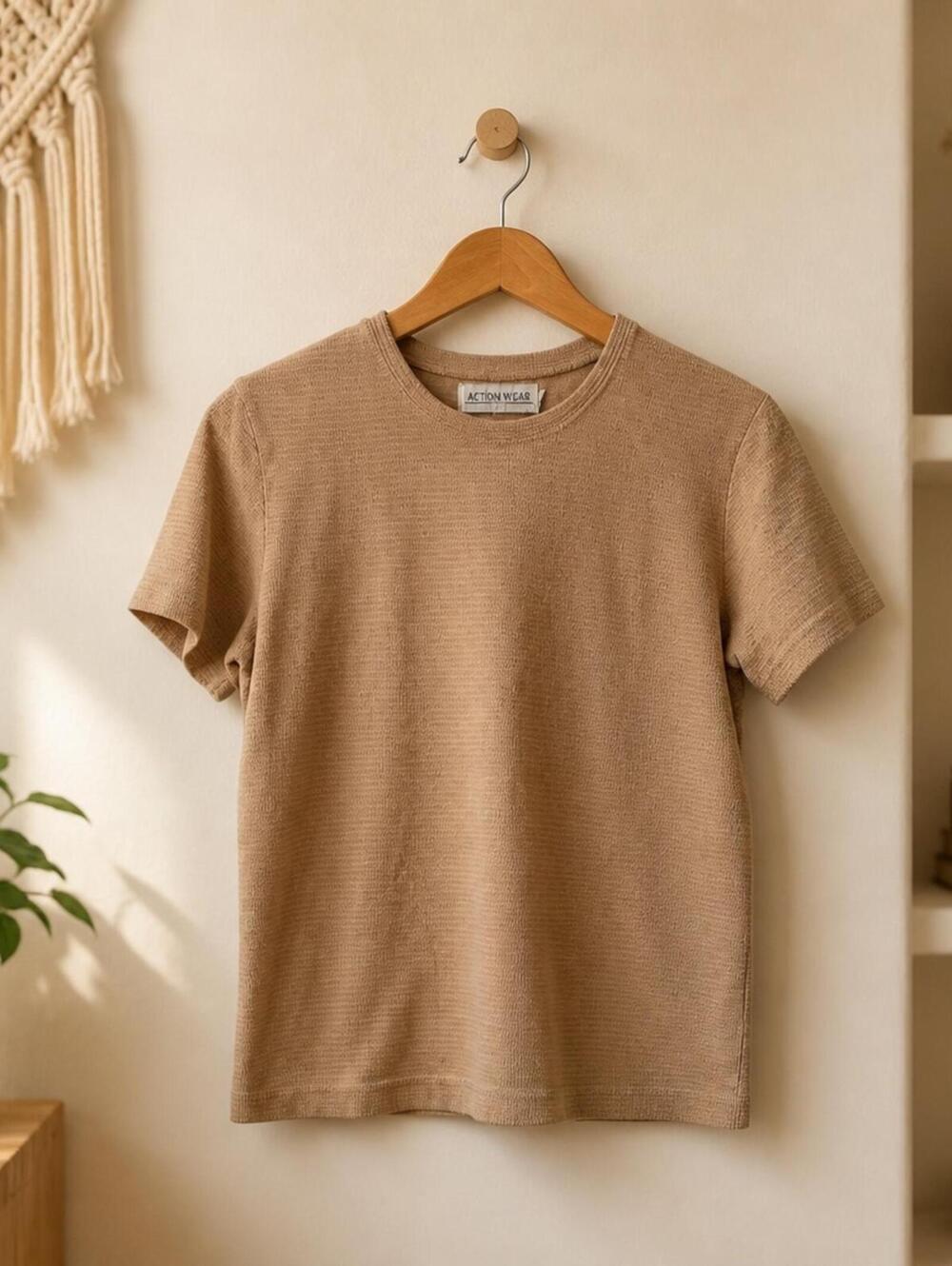 Action Wear American Vintage Tan Cotton Shirt Size S - Picture 2 of 8